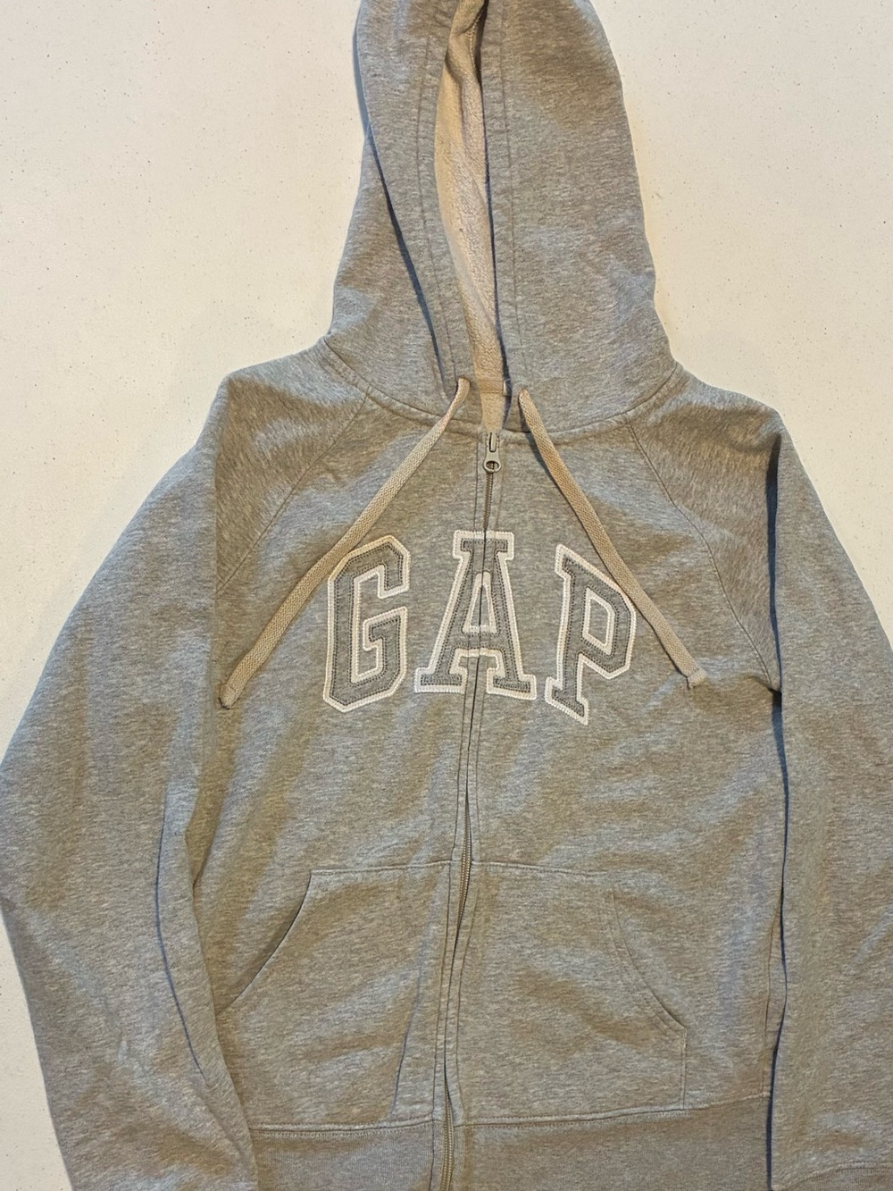 GAP Light Gray Full-Zip Hoodie with Logo